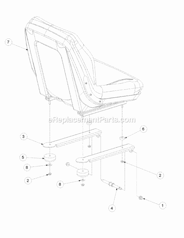 Seat Assembly Diagram and Parts List for M50-KHS 53BB5BBP750 Cub Cadet Sprayer